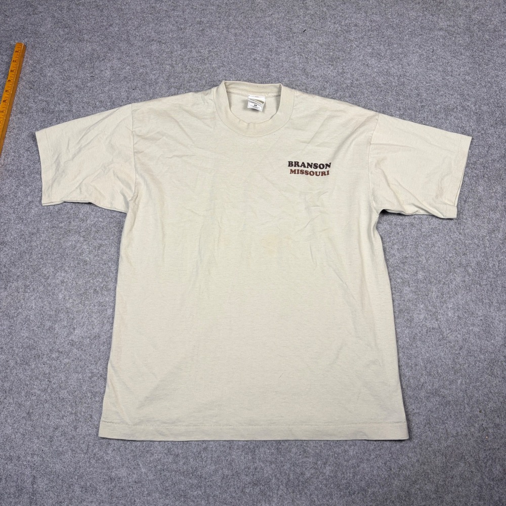 Vintage Silver Dollar City Branson Missouri T Shirt XL Tan Single Stitch USA